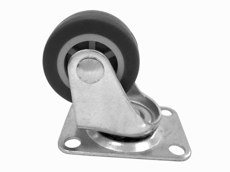 Опора колесная d=30 мм поворотная с фланцем серая  фото 1 &mdash; Компания "Фишт Мебель"